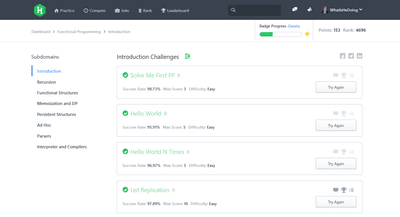 HackerRank challenges